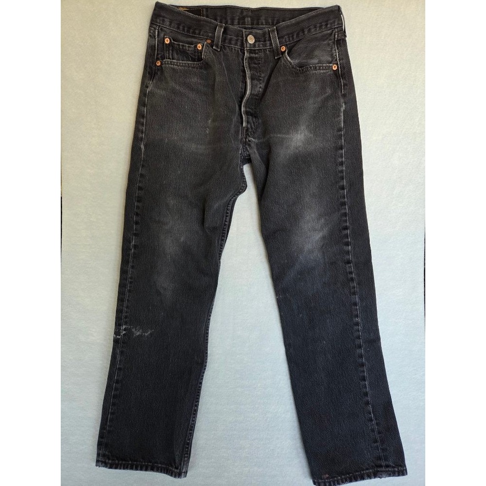 VTG Levi's 501 Jeans Mens 33x30 Black Faded Made in USA Grunge Y2K Straight Leg